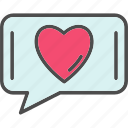 bubble, chat, comment, feedback, heart, like, icon
