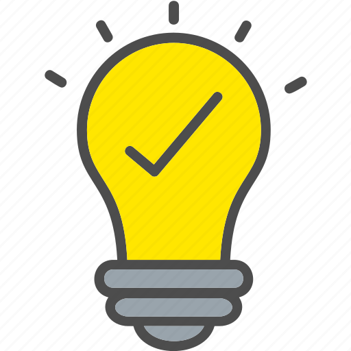 Bulb, check, idea, light, tick, icon icon - Download on Iconfinder