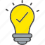 bulb, check, idea, light, tick, icon 