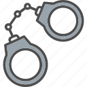 cuffs, enforcement, hand, handcuffs, law, restraint, icon