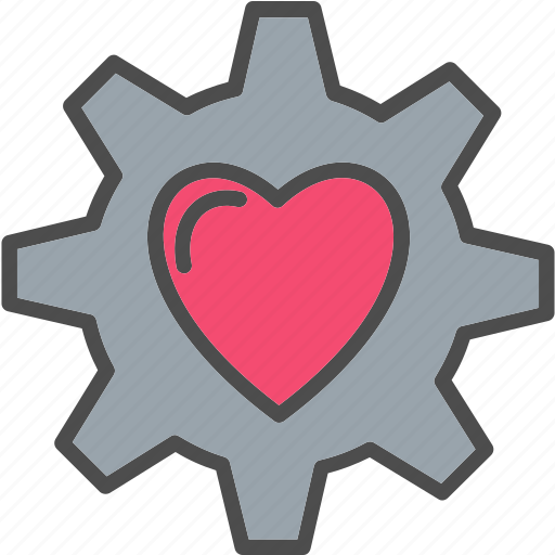 Favorite, settings, gear, heart, love, mechanism, setting icon - Download on Iconfinder