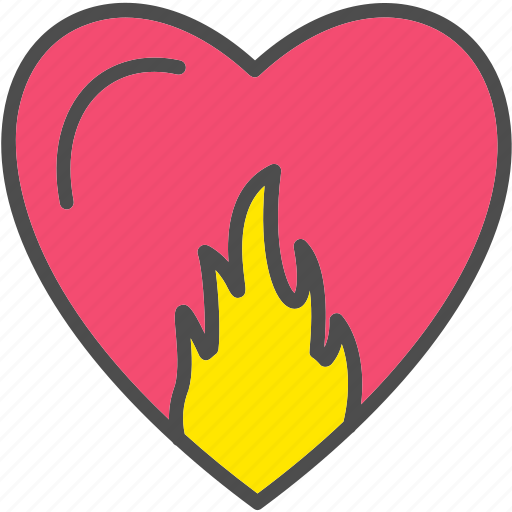 Fire, heart, in, passion, activity, fitness, health icon - Download on Iconfinder