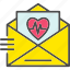 heart, report, medical, envelope, letter, love, valentine, valentines, day, icon 