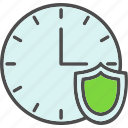 time, clock, reliability, security, protection, assurance, insurance, icon