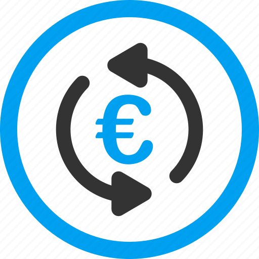 Euro, money, refresh balance, repeat, rotation arrows, sync, update icon - Download on Iconfinder