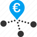 bank, branches, euro, european, distribution, map marker, network