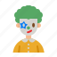 clown, character, birthday, entertainment, user 