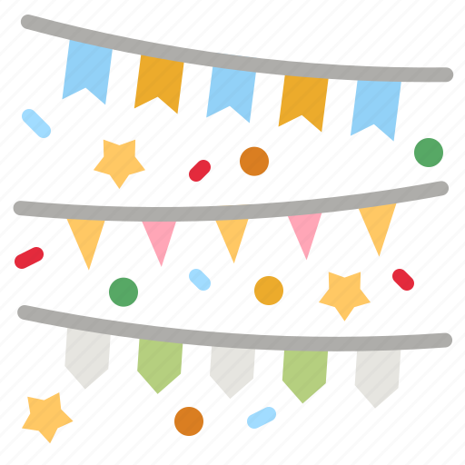 Garlands, flag, birthday, party, decoration icon - Download on Iconfinder