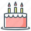 cake, festive, birthday, candles 