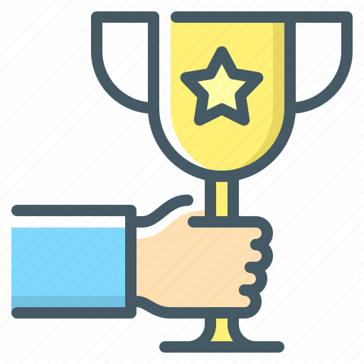 Prize, achievements, cup, success, hand icon - Download on Iconfinder