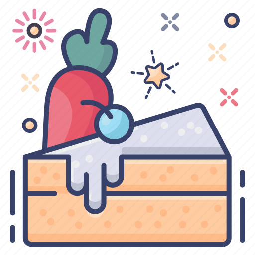 Bakery food, cake piece, cake slice, cake with carrot, dessert, easter food, sweet food icon - Download on Iconfinder