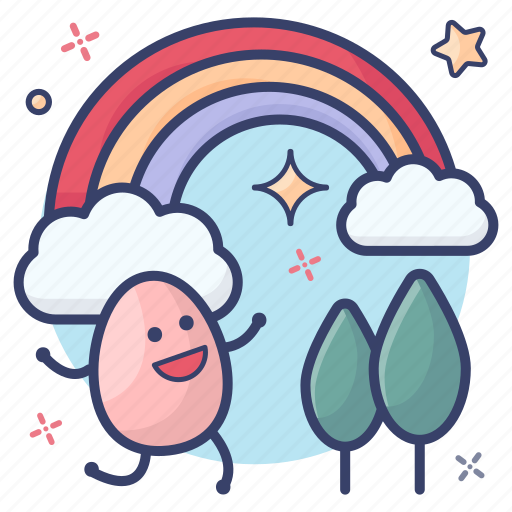 Cloudy rainbow, color spectrum, daytime rainbow, rainbow, weather icon - Download on Iconfinder