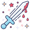blood dripping sword, killer knife, medieval blade, murder, quillons, sword 