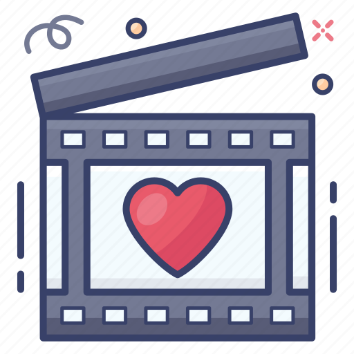Action, clapperboard, filmmaking, love movie, movie clapper, romantic movie, video production icon - Download on Iconfinder