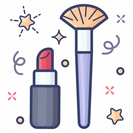 Cosmetics, lipstick and brush, makeup accessories, makeup brush, makeup kit icon - Download on Iconfinder