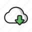 cloud, download, green 