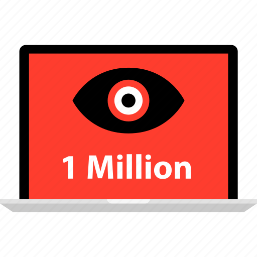 Eye, laptop, likes, million, one, views, 1 icon - Download on Iconfinder
