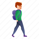backpack, boy, child, fashion, hand, walking