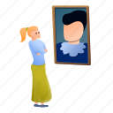 frame, gallery, look, person, picture, woman