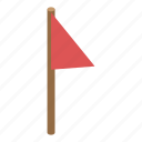cartoon, excursion, family, flag, isometric, red, woman