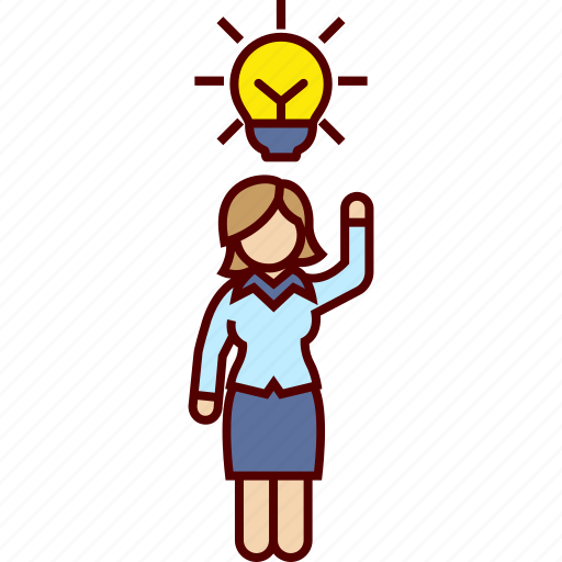 Business, good, idea, bulb, woman, clever icon - Download on Iconfinder