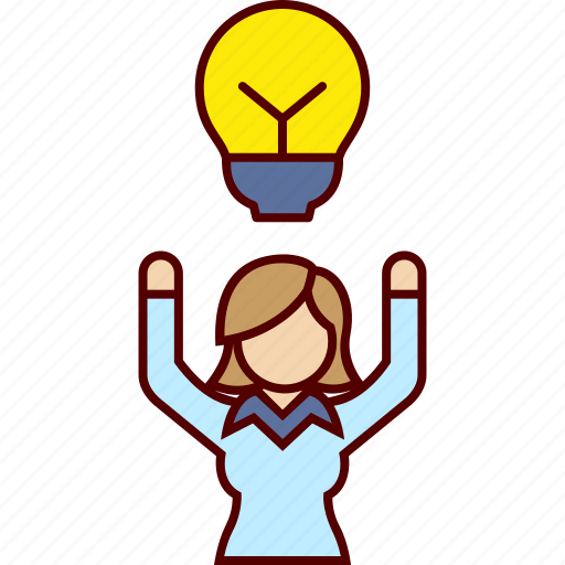 Business, idea, bulb, woman, clever, head icon - Download on Iconfinder