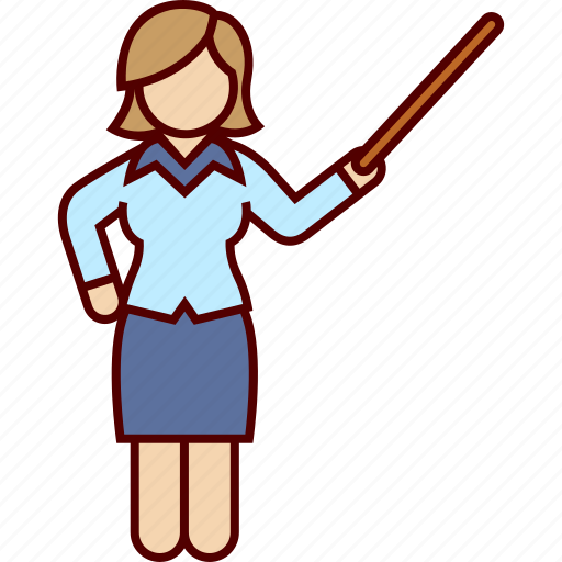 Business, teacher, education, pointer, woman icon - Download on Iconfinder
