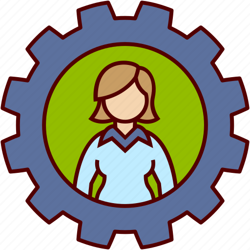 Business, woman, work, gear, job icon - Download on Iconfinder