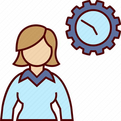 Business, woman, work, working, time, clock icon - Download on Iconfinder