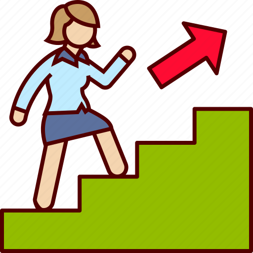 Career, promotion, stairs, up, work, executive icon - Download on Iconfinder