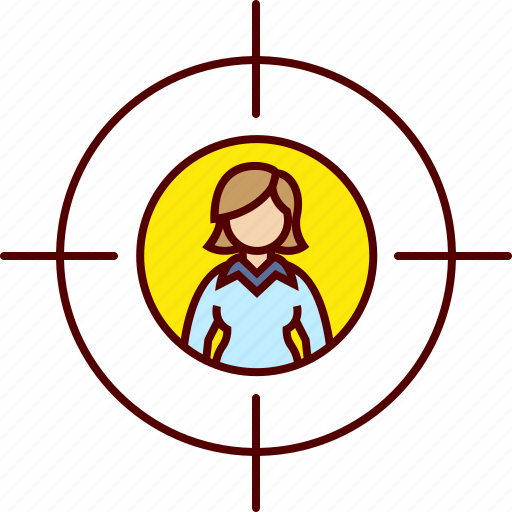 Headhunter, business, woman, recruitment, aim, crossair, target icon - Download on Iconfinder