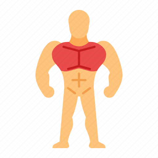 Chest, Muscles, Workout Icon. Simple Editable Vector Design