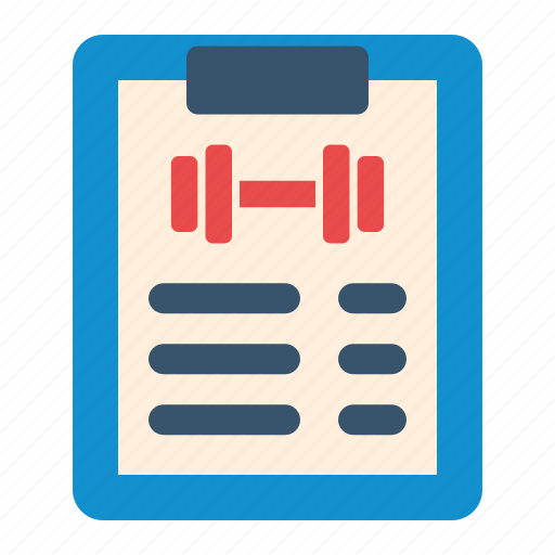 Exercise program, training, workout, fitness, activity, healthy, clipboard icon - Download on Iconfinder
