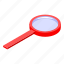 cartoon, glass, internet, isometric, magnifier, red, white 