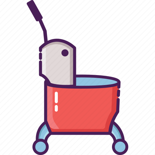 Bucket, cleaning service, mop, single bucket, trolley icon - Download on Iconfinder
