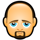 Man, bald, avatar, blue eyes, goatee icon - Free download