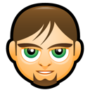 Man, avatar, green eyes, goatee icon - Free download