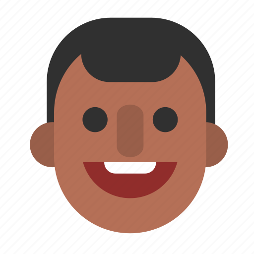 Black, face, guy, happy, head, male, man icon - Download on Iconfinder