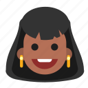 black, earrings, face, happy, head, lady, woman