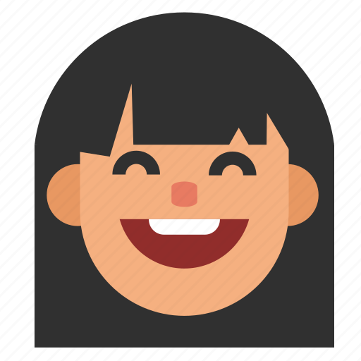 Asian, brunette, face, girl, happy, head, woman icon - Download on Iconfinder