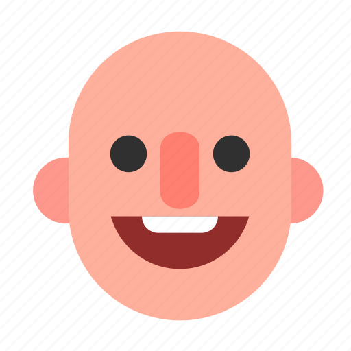 Bald, face, guy, happy, head, man, white icon - Download on Iconfinder