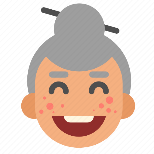Asian, face, grandma, happy, head, lady, old icon - Download on Iconfinder