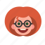 face, ginger, glasses, head, lady, redhead, woman 