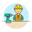 driller, equipment, builder, mechanic, contractor, engineer, male, worker, factory 