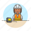 builder, worker, factory, equipment, contractor, mechanic, engineer, flexometer, driller, female 