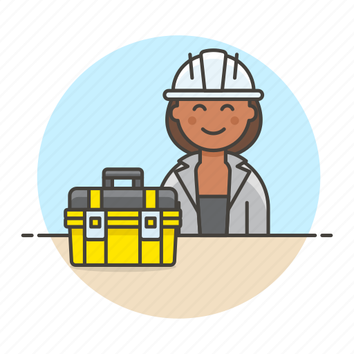 Builder, contractor, engineer, equipment, factory, female, mechanic icon - Download on Iconfinder