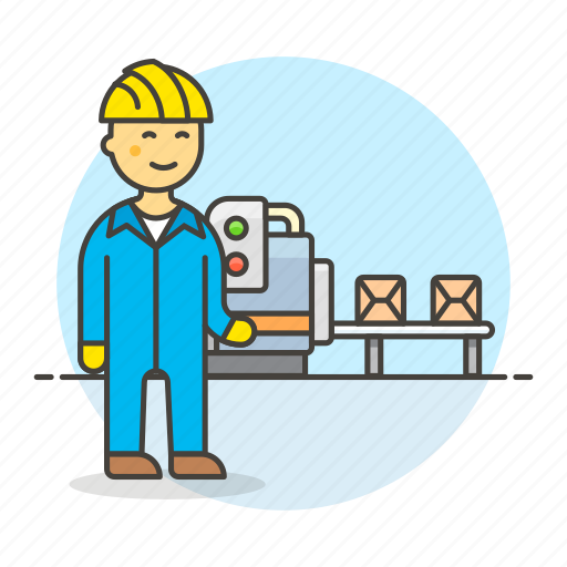 Box, factory, conveyor, worker, manufacturing, industry, engineer icon - Download on Iconfinder