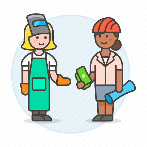 Foreman, worker, payment, female, engineer, builder, welder icon - Download on Iconfinder