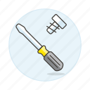 bolt, construction, factory, manufacture, screw, screwdriver, tools 