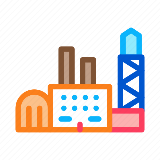 Building, factory, industrial, industry, oil, power, station icon - Download on Iconfinder